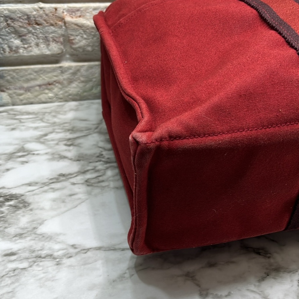 Hermès Fourre Tout MM Red Canvas Tote Bag - Picture 12 of 16